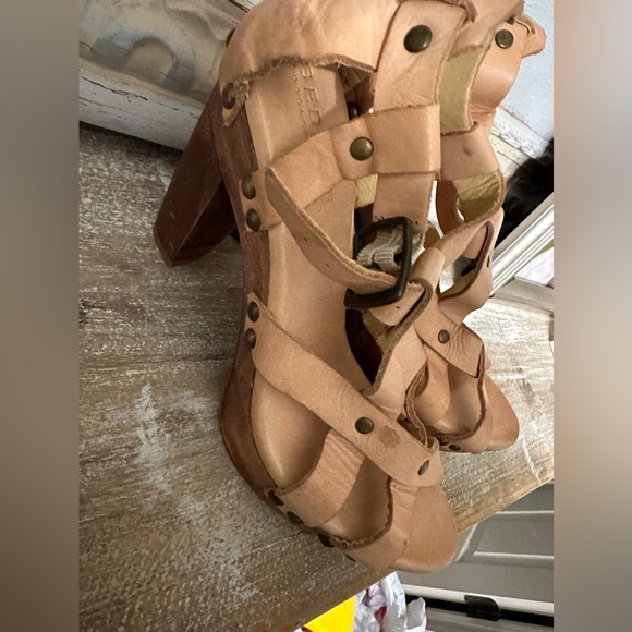 Bed|stu shoes Cobbler series Leather Block heel platform size 8.5 B Made new - Picture 2 of 8